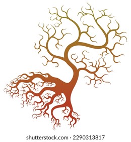 this vector illustration design,tree with golden dry roots.this elegant design unique golden branch and roots.
