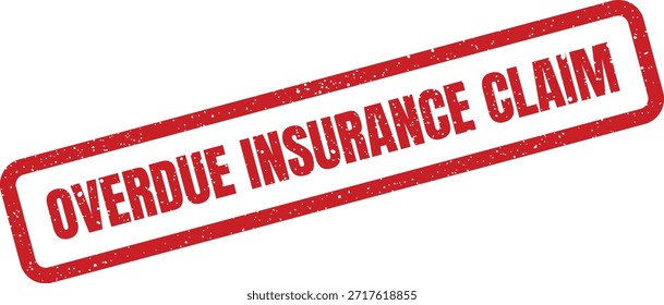 Esta Ilustración vectorial muestra un sello rojo con el mensaje "RECLAMO de seguro vencido", adecuado para recordatorios financieros y alertas.