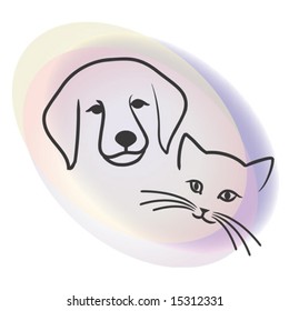 This is the vector Illustration of Dog and cat