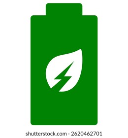 This is a vector illustration of an ecological battery design, showcasing a sustainable energy concept, ideal for environmentally conscious graphic design projects.