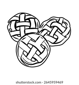 This vector illustration features an abstract geometric design with clean lines and interlocking shapes, showcasing a minimalist aesthetic, suitable for various creative projects.