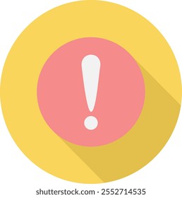 This vector illustration features an alert icon in a sleek flat design. Perfect for notifications, warnings, and digital interfaces, offering a stylish and modern symbol for attention and urgency.