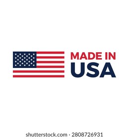 This vector illustration features the American flag alongside the text 