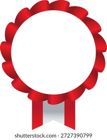 Esta Ilustración vectorial presenta una cinta de premio inspirada en la bandera canadiense, que muestra una roseta roja con el icónico diseño de hoja de arce y colas decorativas. Simboliza el logro, el reconocimiento y la excelencia, y es ideal para premios, certificados, concursos o eventos de temática patriótica.