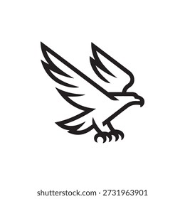 This vector illustration features a detailed and dynamic depiction of an eagle in mid-flight. The design captures the essence of power and freedom, showcasing the eagle's spread wings and sharp talons. Ideal for branding, logos, and promotional materials, this scalable vector graphic ensures high-quality results in any size.