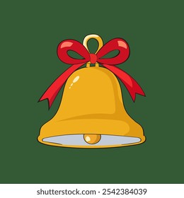 This vector illustration features a festive Christmas bell on a solid background. Perfect for holiday designs, it captures the essence of the season, adding a charming touch to your festive projects.