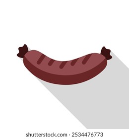 This vector illustration features a grilled sausage with prominent grill marks, ideal for projects related to grilling, barbecue, and food