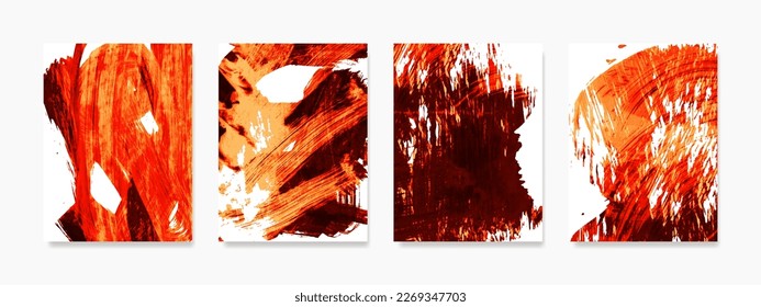 This vector illustration features grunge wave stains created using lush lava ink brush strokes against a white background, inspired by the Japanese style.