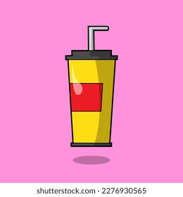 This vector illustration features a refreshing and bubbly soft drink, perfect for use in a wide range of beverage-related projects.