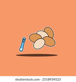 This vector illustration features a simple, clean design of an egg, perfect for use in food-related projects, culinary designs, or educational materials. Ideal for farm themes, healthy eating, and rec