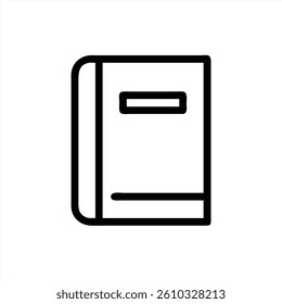 This vector illustration features a simple open book design with clean lines. The book is centered on a white background, highlighting its shape and form.
