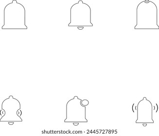 This vector illustration features a sleek and modern notification icon, perfect for various digital platforms and applications. The icon depicts a simple bell shape with clean lines and bold outlines,