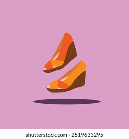 This vector illustration features a stylish women’s shoe with elegant curves and subtle detailing, including a sleek heel and smooth finish. The design combines modern fashion with a touch of sophisti