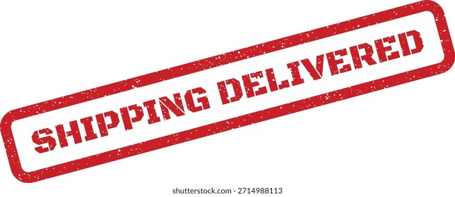 This vector illustration features a textured rubber stamp with "SHIPPING DELIVERED" text, ideal for e-commerce interfaces or logistics applications.