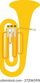 Esta Ilustración vectorial cuenta con una tuba, el Grande y el instrumento de latón más agudo. El sonido se crea haciendo vibrar los labios en una boquilla Grande y ahuecada, produciendo tonos profundos y potentes. Hecho principalmente de latón con laca o chapado en plata, la tuba es un instrumento esencial en orquestas, bandas de concierto y bandas militares.
