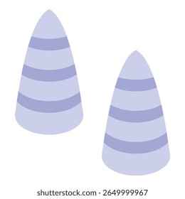 This vector illustration features two conical shapes with lavender blue stripes, ideal for projects related to sweets, candy, and confectionery