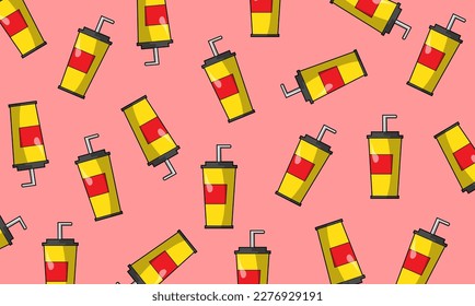 This vector illustration features a vibrant and colorful soft drink background, perfect for use in food and beverage-related designs, advertisements, or social media campaigns.