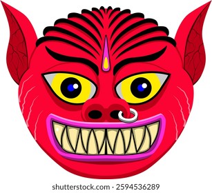 This is a vector illustration of a fictional character called Bat demon. 