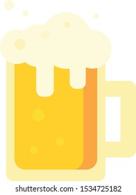 This is vector illustration in flat style. Beer festival. Beer mug on white background.