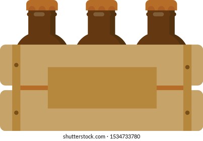 This is vector illustration in flat style. Beer festival. Box of beer.