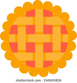 This is vector illustration in flat style. Thanksgiving pie. Could be used for flyers, postcards, banners, holidays decorations, etc.