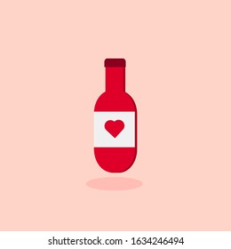 This is vector illustration in flat style. Bottle wine.