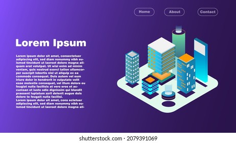 This vector illustration in the form of isometric is suitable for the needs of the developer website, it can be used as a website display background.