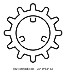 Esta é uma ilustração vetorial de uma roda de engrenagens, perfeita para representar conceitos como configurações, mecânica e engenharia