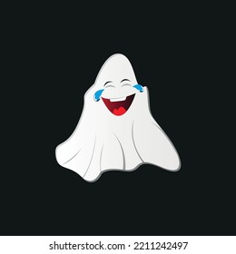 Esta es una ilustración vectorial de un fantasma con expresiones faciales. Estas imágenes vectoriales pueden utilizarse como iconos, pegatinas, emoticonos y más. imagen vectorial creada mediante un diseño sencillo