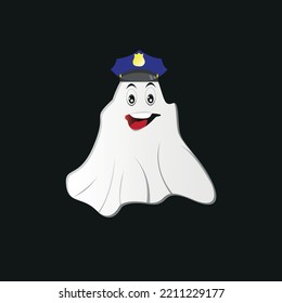 This is a vector illustration of a ghost with a job type character. These vector images can be used as icons, stickers, emoticons and more. vector image created using simple design
