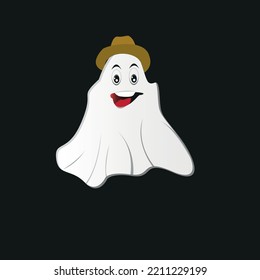 This is a vector illustration of a ghost with a job type character. These vector images can be used as icons, stickers, emoticons and more. vector image created using simple design