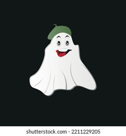 This is a vector illustration of a ghost with a job type character. These vector images can be used as icons, stickers, emoticons and more. vector image created using simple design