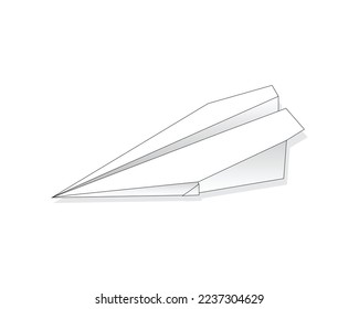 This is a vector illustration graphic design of a toy airplane made of white paper that children usually play with or make