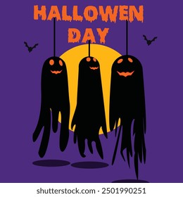 This is a vector illustration of a halloween ghost