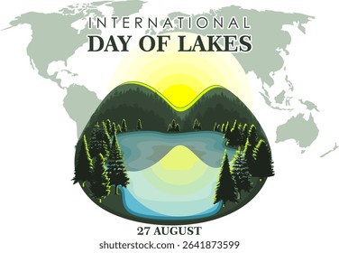This is a vector illustration image, themed on world lake day.