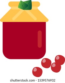 This is vector illustration of jar jam. Flat style. Could be used for flyers, postcards, banners,holidays decorations, etc.
