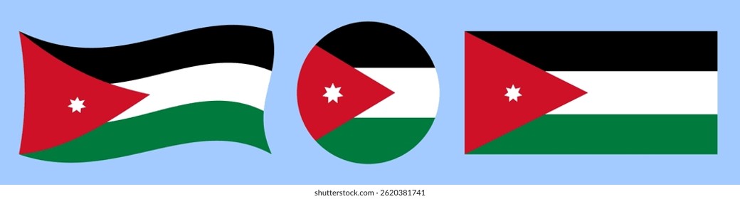 This is a vector illustration of the Jordan flag.