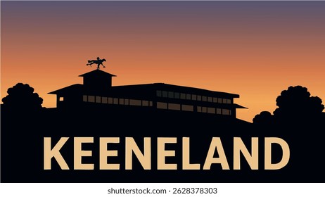 Esta ilustração vetorial de Keeneland destaca a emoção das corridas de cavalos na famosa pista de corrida.