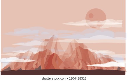 
this is vector illustration landscape of mountain sky with soft color . using solid color that you can use or modify for your on need. just download it. 