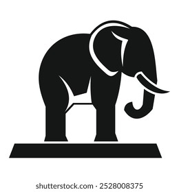 This vector illustration of a large african elephant standing on a platform is perfect for projects related to wildlife, zoos, and conservation