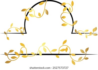 This vector illustration of Libra zodiac sign in black with golden flowers.