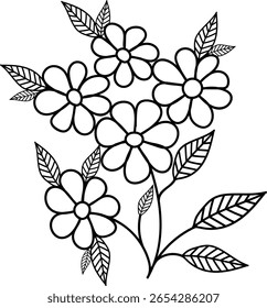 Esta es una Ilustración vectorial de una flor de arte de línea