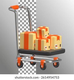 This is a vector illustration of a logistic dolly, ideal for representing movement and delivery services in a simple style Perfect for websites and print material related to freight or warehousing.