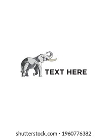 This is a vector illustration logo that uses the elephant as its mascot object