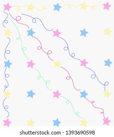 This is an vector and illustration pastel with colourful stars. It is a good  wallpaper and background for decoration.