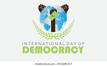 This vector illustration is a perfect match for promoting the International Day of Democracy. It is a powerful visual representation of the importance of democracy and the right to vote. 