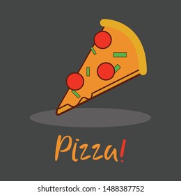 This is a Vector Illustration of "Pizza!". It's suitable for adding an object illustration to your design like Flyer, Poster, Website UI, etc.
