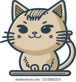 This vector illustration portrays a cat with a mischievous grin, promising endless laughter and entertainment.