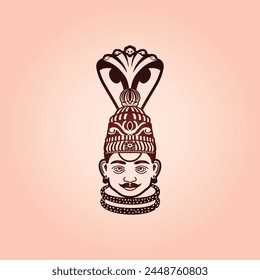 This vector illustration portrays Dev Someshwar, a revered deity from Indian mythology, symbolizing strength, wisdom, and divine protection.