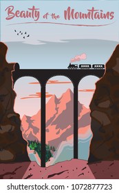 This vector illustration is purely a Mountain Scenery Background. 